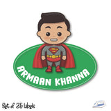 Iron On Labels (Shape) - Superman
