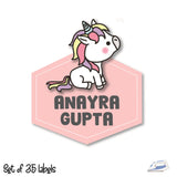 Iron On Labels (Shape) - Unicorn Baby