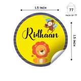 Round Water Proof Labels - Jungle Friends