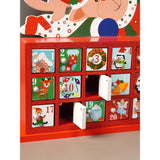 24days Deer on Roof Block shaped wooden advent Calendar for christmas