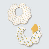 2 Pcs Set Occur Print Soft Muslin Adjustable Button Closure & Wide Shoulder Size Bibs