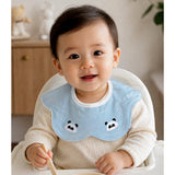 3 Pcs Set Panda Print Premium Adjustable Button Closure & Wide Shoulder Size Bibs