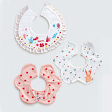 3 Pcs Set Polka Rabbit Print Premium Adjustable Button Closure & Wide Shoulder Size Bibs