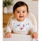 3 Pcs Set Polka Rabbit Print Premium Adjustable Button Closure & Wide Shoulder Size Bibs