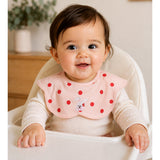 3 Pcs Set Polka Rabbit Print Premium Adjustable Button Closure & Wide Shoulder Size Bibs