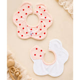 3 Pcs Set Polka Rabbit Print Premium Adjustable Button Closure & Wide Shoulder Size Bibs