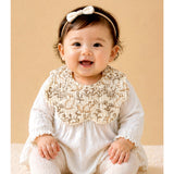 3 Pcs Squirrel & Leaf Print Petal style muslin Bibs Set with Bow rubber band, Muslin Adjustable Button Closure & Wide Shoulder Size Bibs