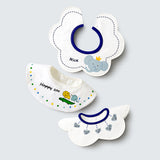 3 Pcs Set Zoo Print Premium Adjustable Button Closure & Wide Shoulder Size Bibs