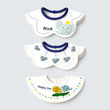 3 Pcs Set Zoo Print Premium Adjustable Button Closure & Wide Shoulder Size Bibs