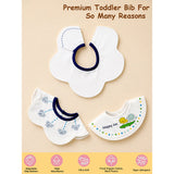 3 Pcs Set Zoo Print Premium Adjustable Button Closure & Wide Shoulder Size Bibs