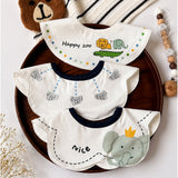 3 Pcs Set Zoo Print Premium Adjustable Button Closure & Wide Shoulder Size Bibs