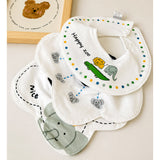3 Pcs Set Zoo Print Premium Adjustable Button Closure & Wide Shoulder Size Bibs