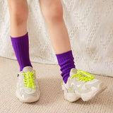 3pcs Fluoroscent Green, Violet, Pink Socks set for kids, 2yrs - 5yrs