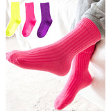 3pcs Fluoroscent Green, Violet, Pink Socks set for kids, 2yrs - 5yrs