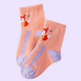 3pcs  Peach, Blue, Pink Animal print Socks set for kids