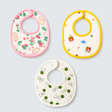 5 Pcs Set Woodland assorted Print Soft Muslin Adjustable Button Closure set