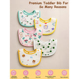 5 Pcs Set Woodland assorted Print Soft Muslin Adjustable Button Closure set