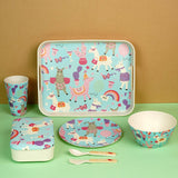Magical Unicorn Theme 7 pcs Eco friendly Bamboo Fibre Meal set