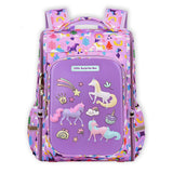 Purple 2d Pop Unicorn Garden School Backpack for Kids, 6 yrs-10 yrs