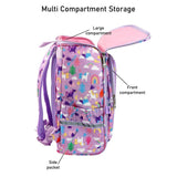 Purple 2d Pop Unicorn Garden School Backpack for Kids, 6 yrs-10 yrs