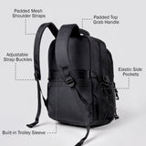 Solid Black Ted Glasses Badge School Backpack for Older Kids & Teens