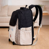 Black & Brown Badge styled School Backpack for Kids & Teens