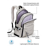 Black & Cream Checkered School Backpack with Bow & Heart Keychain for Kids & Teens