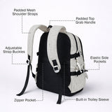 Black & Cream Checkered School Backpack with Bow & Heart Keychain for Kids & Teens