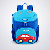 Cobalt Blue & Red Car Soft Neoprene Backpack for Toddlers & Kids