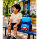 Cobalt Blue & Red Car Soft Neoprene Backpack for Toddlers & Kids