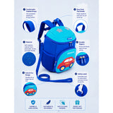 Cobalt Blue & Red Car Soft Neoprene Backpack for Toddlers & Kids