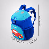 Cobalt Blue & Red Car Soft Neoprene Backpack for Toddlers & Kids