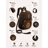 Brown 3D Bear Soft Neoprene Backpack for Toddlers &  Kids