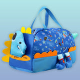 Blue 3d Dino Legs Theme Kids Duffle Bag for Classes and Travel, 5 years +