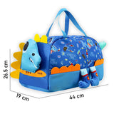 Blue 3d Dino Legs Theme Kids Duffle Bag for Classes and Travel, 5 years +