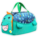 Green Happy Monster Theme Kids Duffle Bag for Classes and Travel, 5 years +