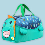 Green Happy Monster Theme Kids Duffle Bag for Classes and Travel, 5 years +