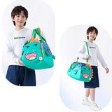Green Happy Monster Theme Kids Duffle Bag for Classes and Travel, 5 years +