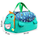 Green Happy Monster Theme Kids Duffle Bag for Classes and Travel, 5 years +