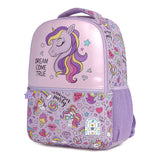 2pcs set of  Hologram Unicorn School Backpack & matching Lunchbag for Kids, 5yrs - 10yrs