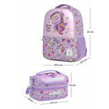 2pcs set of  Hologram Unicorn School Backpack & matching Lunchbag for Kids, 5yrs - 10yrs