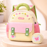 Mini Green & Pink Butterfly toddlers Backpack for nursery school and travel