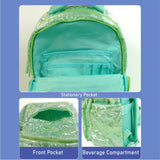 3pcs Shiny Mint Star Matching Backpack, Lunch Bag and Stationery Pouch, 8 yrs to Adults