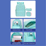 3pcs Mint Mini Heart Matching Backpack, Lunch Bag and Stationery Pouch