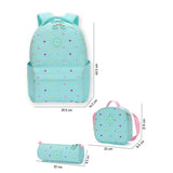 3pcs Mint Mini Heart Matching Backpack, Lunch Bag and Stationery Pouch