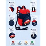 Navy & Red Car Soft Neoprene Backpack for Toddlers & Kids