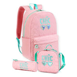 3pcs Pink Cool Glasses Matching Backpack, Lunch Bag and Stationery Pouch, 8 yrs to Adults