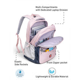 Pink & Grey Badge styled School Backpack for Kids & Teens