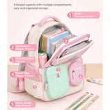 Pink & Mint 3 different pocket style school backpack for older kids & Adults