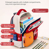 Red & Orange 3 different pocket style school backpack for older kids & Adults